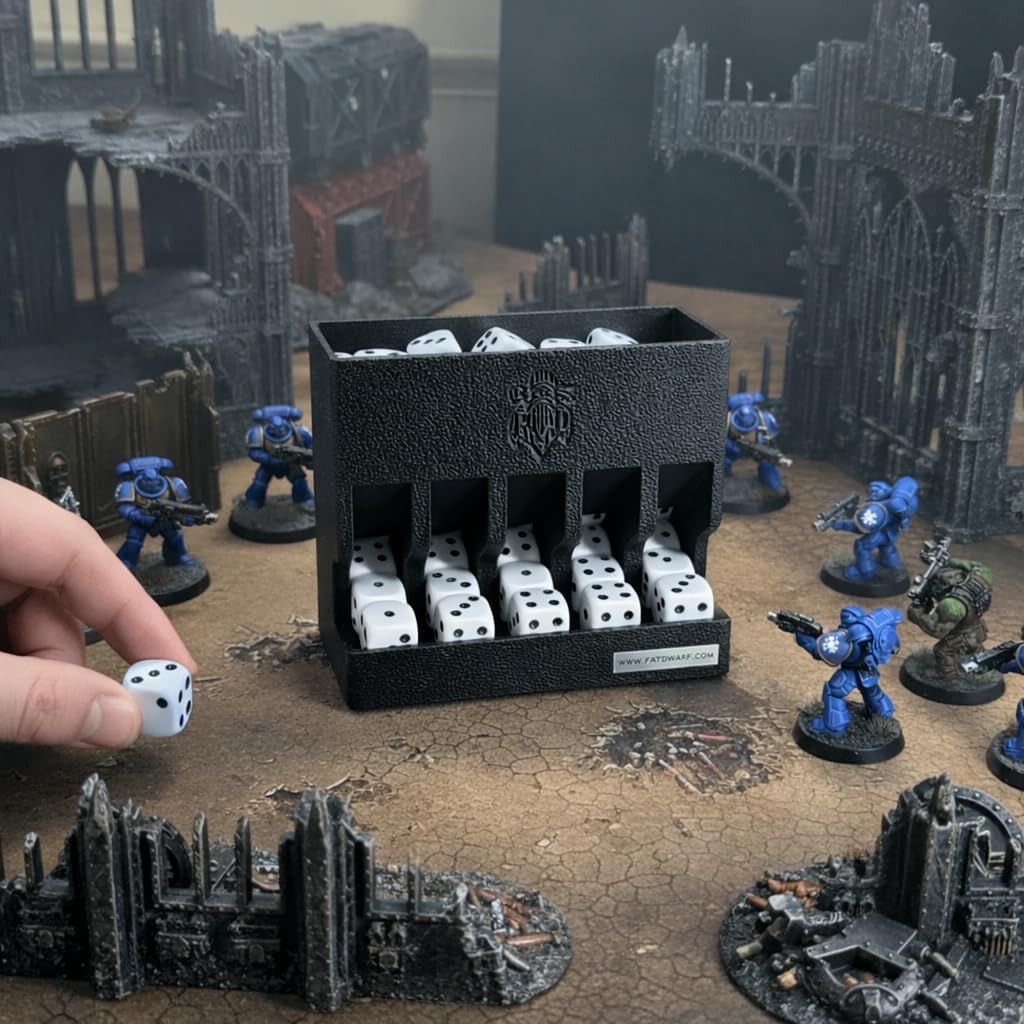 Tabletop Dice Dispenser for 16mm Dice – Automatic Dice Organiser for RPG & Wargaming – Dice Holder Compatible with Warhammer, DND, Tabletop Games & Miniature Battles