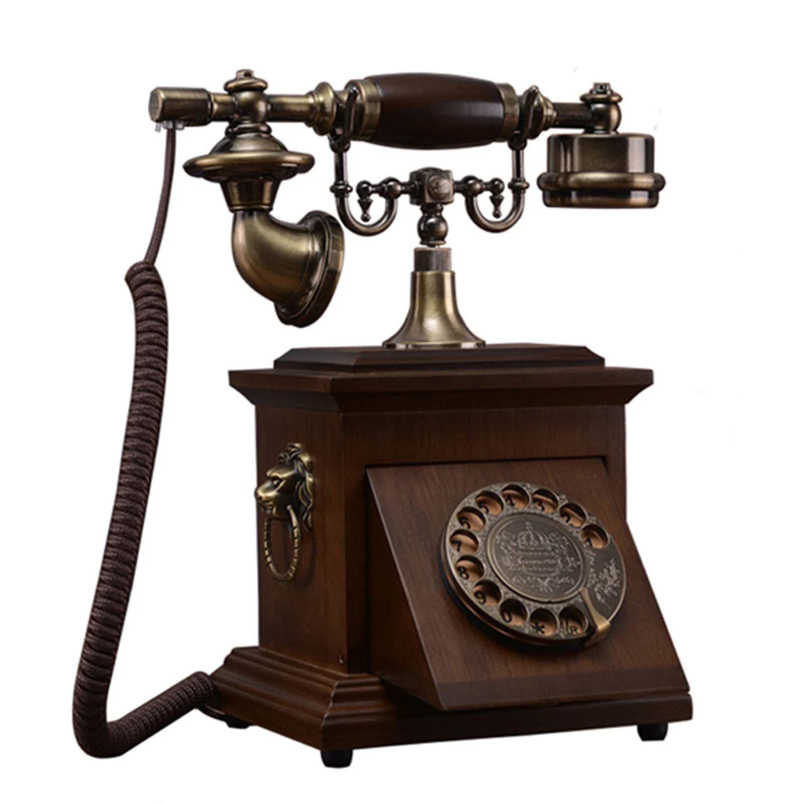 Téléphone filaire à cadran rotatif ancien ornement table de maison