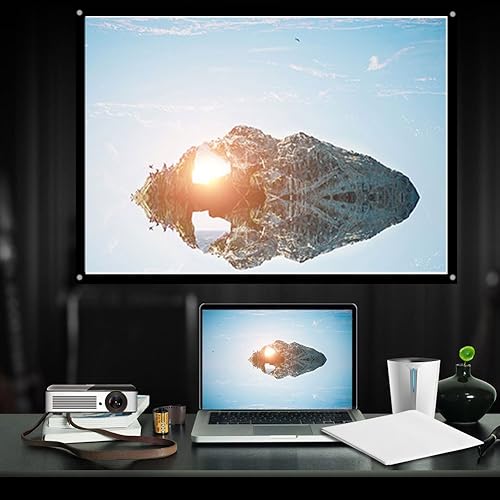 Miniatura 6 de Demeras pantalla de proyección de 60-100 pulgadas portátil plegable no arrugado pantalla de proyección 43 para acampar al aire libre película (100