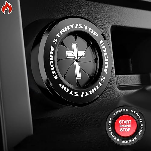 Miniatura 29 de Tybasthe Cubierta giratoria para botón de oprimir arranque y apagado de motor de automóvil, calcomanía de Batman, decoración interior, cubierta