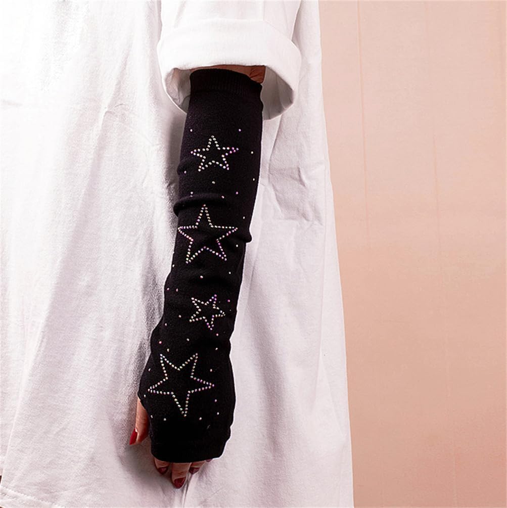 Sup-Coente Arm Warmers Y2k Knitted Fingerless Warm Hole Arm Sleeve for Women