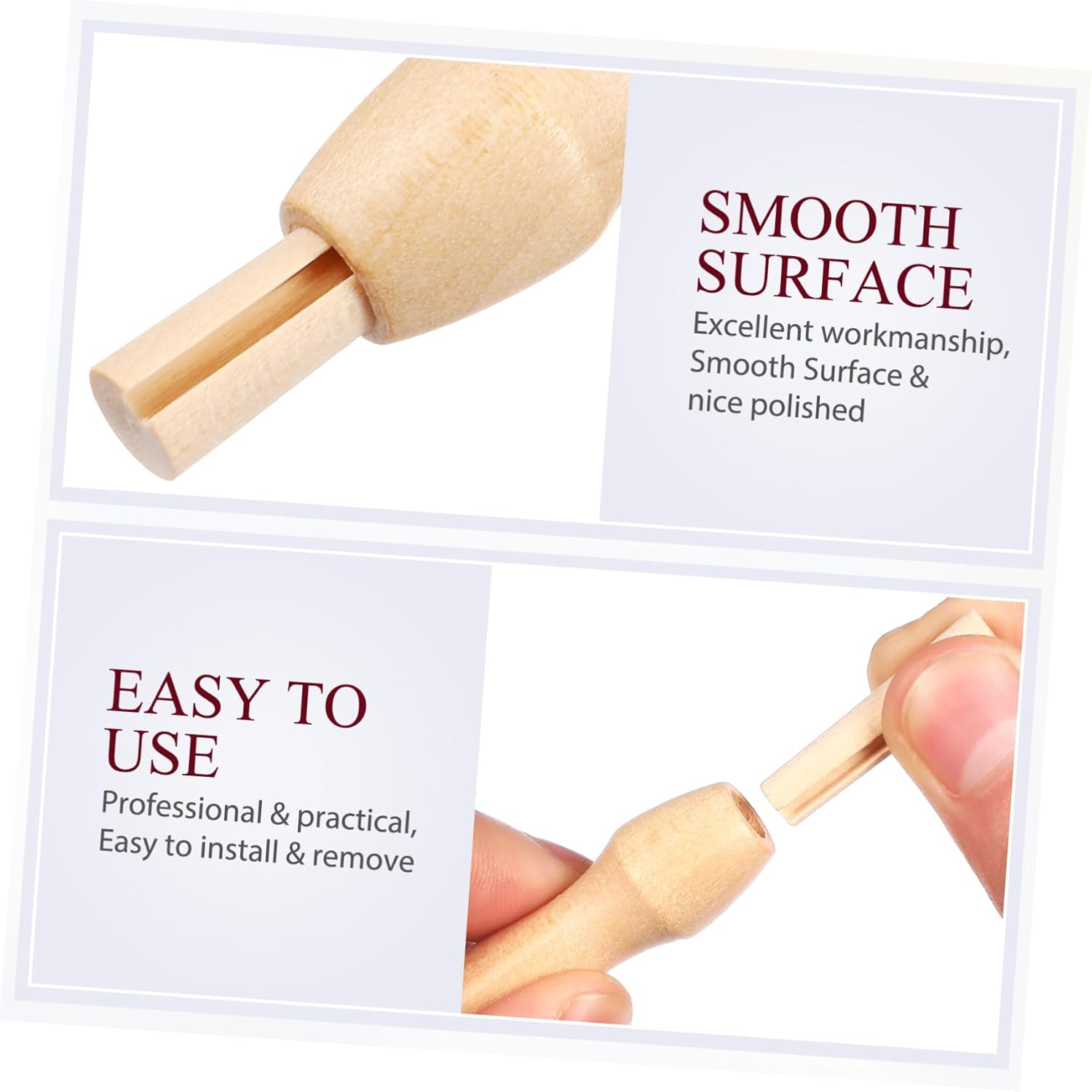 DECORNIJIA Punch Needle Handles Set 10Pcs Wooden Grips for Felting Tools DIY Crafts Easy to Use Suitable for Beginners and Experienced Makers