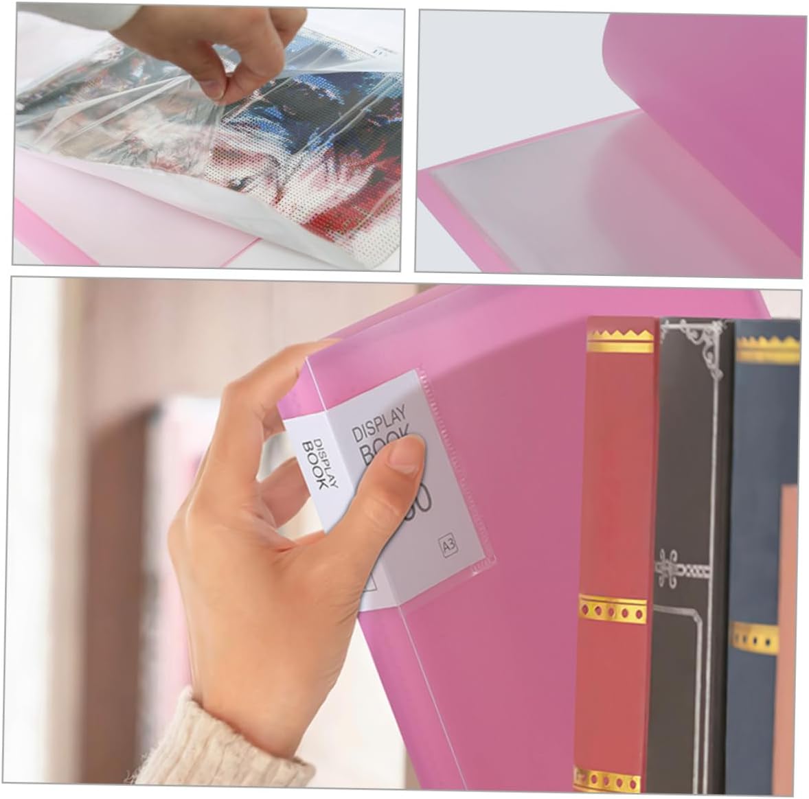 Diamond Drawing Storage Book for Students Teachers, Pink 30 Page