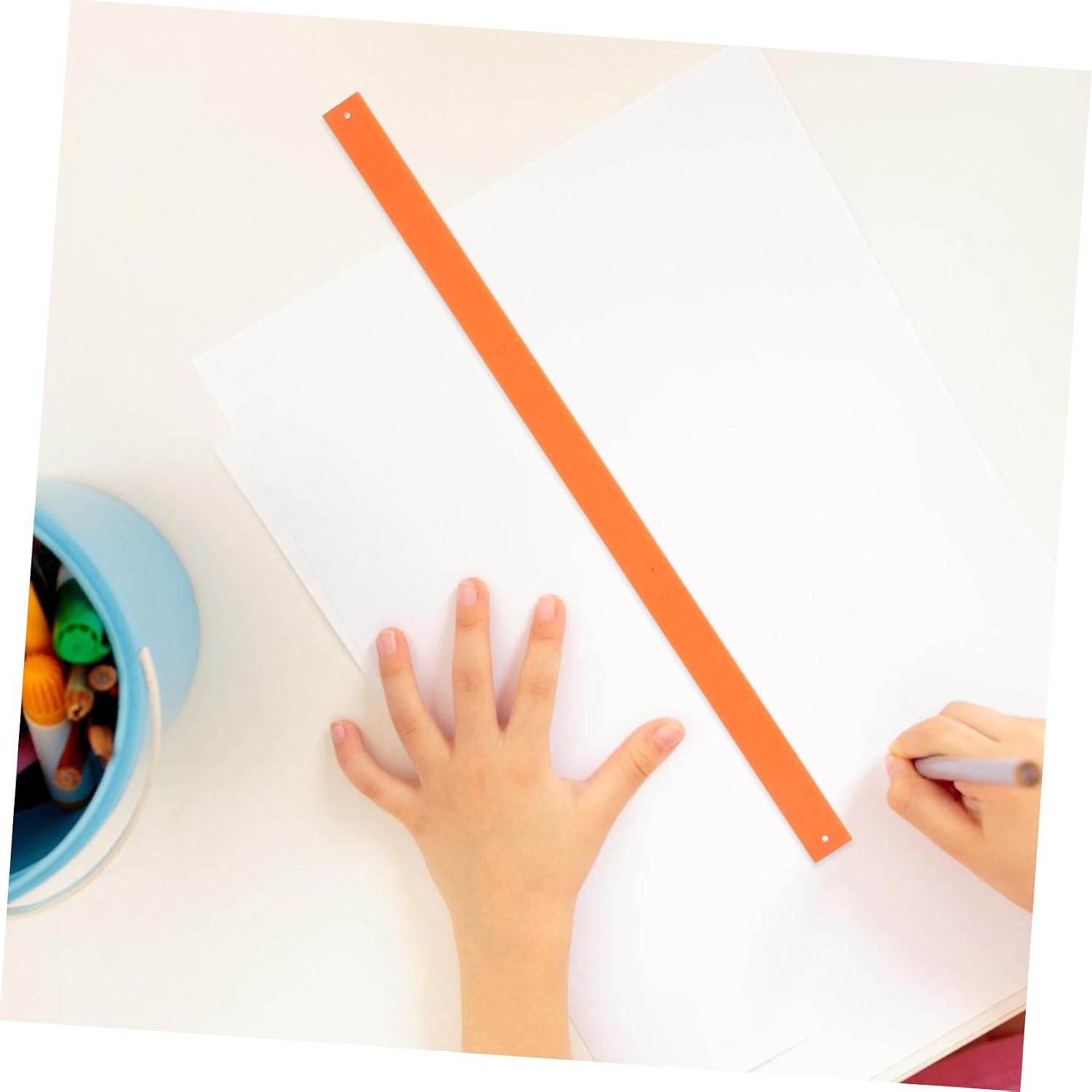 FRCOLOR Sturdy Braille Ruler for Visually Impaired Individuals User Friendly Tactile Learning Tool for Measurement and Drawing Activities for Blind Students and Creative