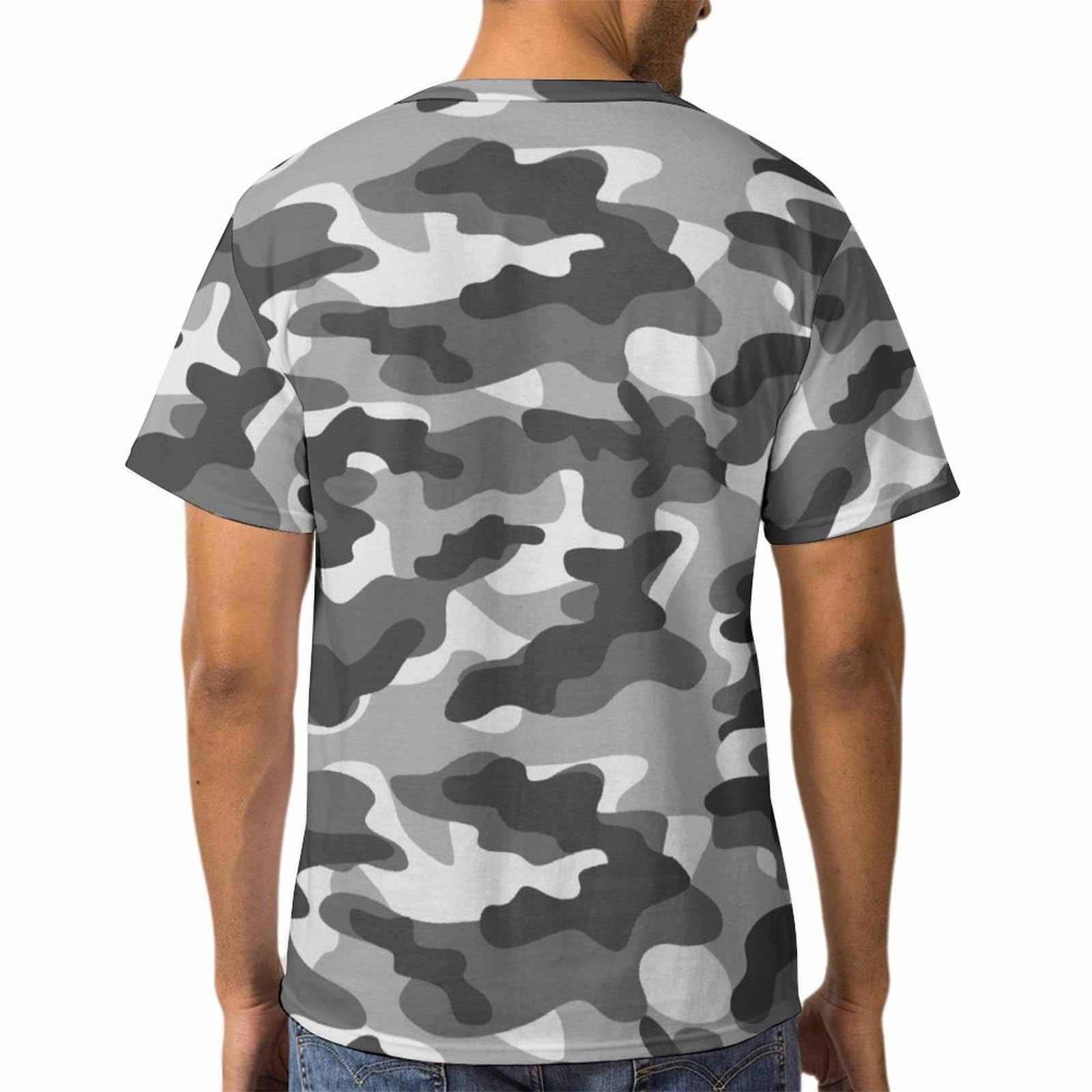 Amazon.co.jp: Tシャツ メンズ 迷彩柄 グレー 半袖 ティーシャツ 夏服