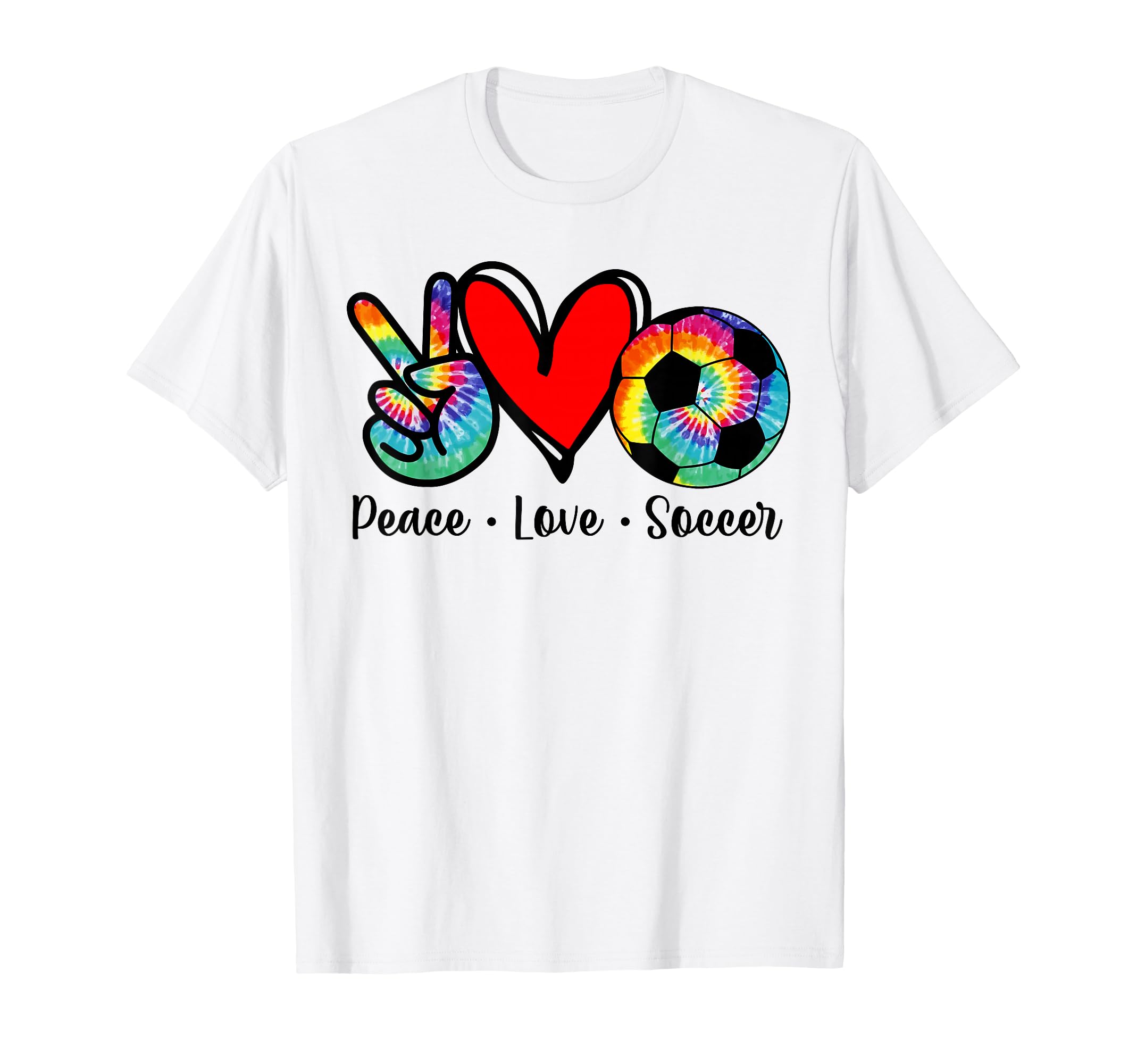 Peace Love Soccer Tie Dye Design Women Teen Girls Toddler T-Shirt