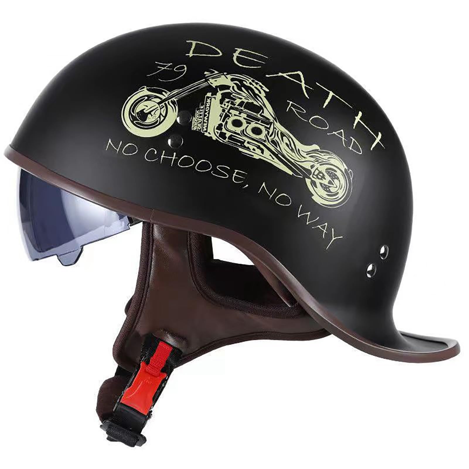 Casque bol de moto vintage et demi-casque jet pour scooter homme et femme