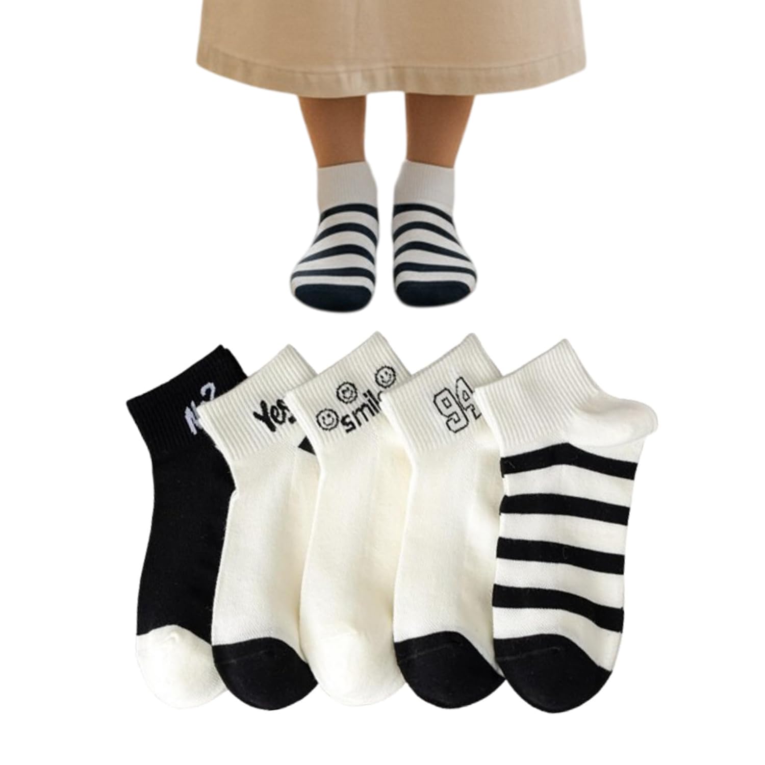 MOMISY Men's Premium Cotton Cushion Ankle length Socks, (Multicolor) Pack of 5 (Free Size)-picture-55