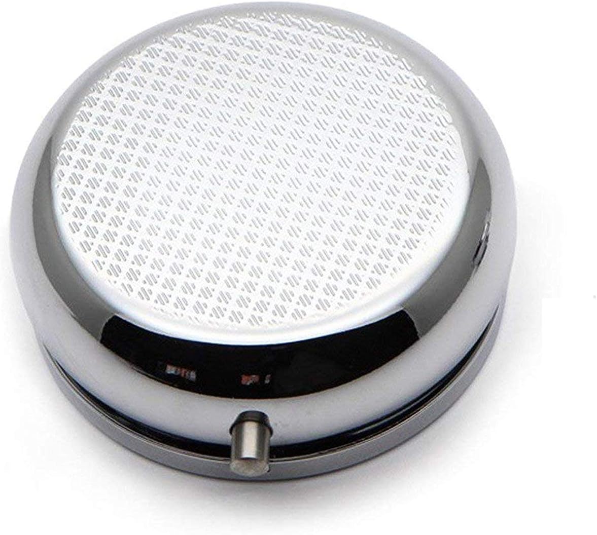 America Shield Custom Round Silver Pill Box Pocket 2.1 inches Medicine Tablet Holder Organizer Case.