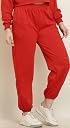 GLAMY Women's Soild Comfort Wear Loose Fit Fleece Warm Track Pants Lower || 11COLOURS || Plus Sizes || 3XL - 10XL || (in, Alpha, 6XL, Plus, RED) gallery image