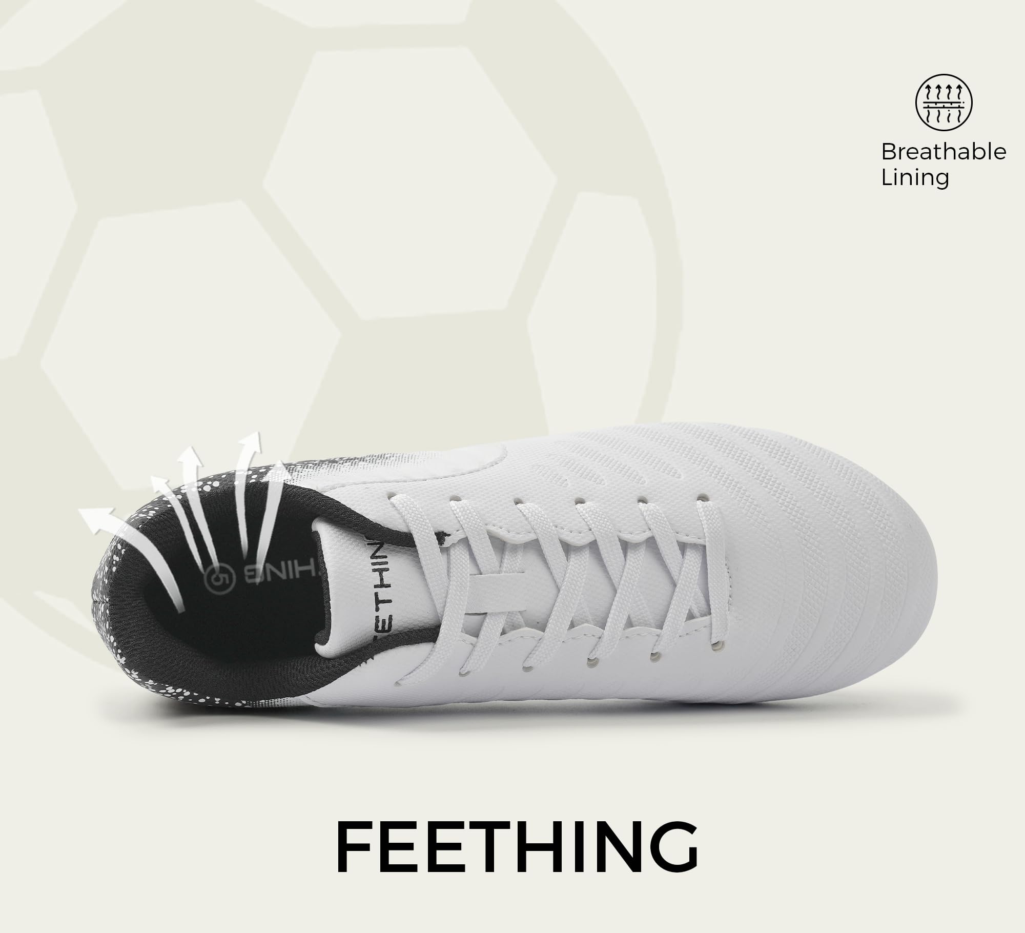 Women's Soccer Cleats Firm Ground, Lightweight Unisex Soccer Shoes for Adults Fits Men & Women — view 4