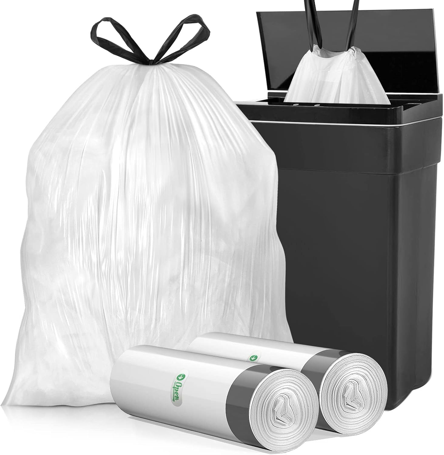 8 Gallon 40pcs Strong Drawstring Trash Bags Garbage Bags by