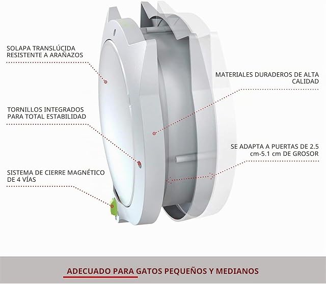 Foto 5 de 7 de Hanwu Puerta de gato para mascotas - Solapa para gatos con bloqueo de 4 vías