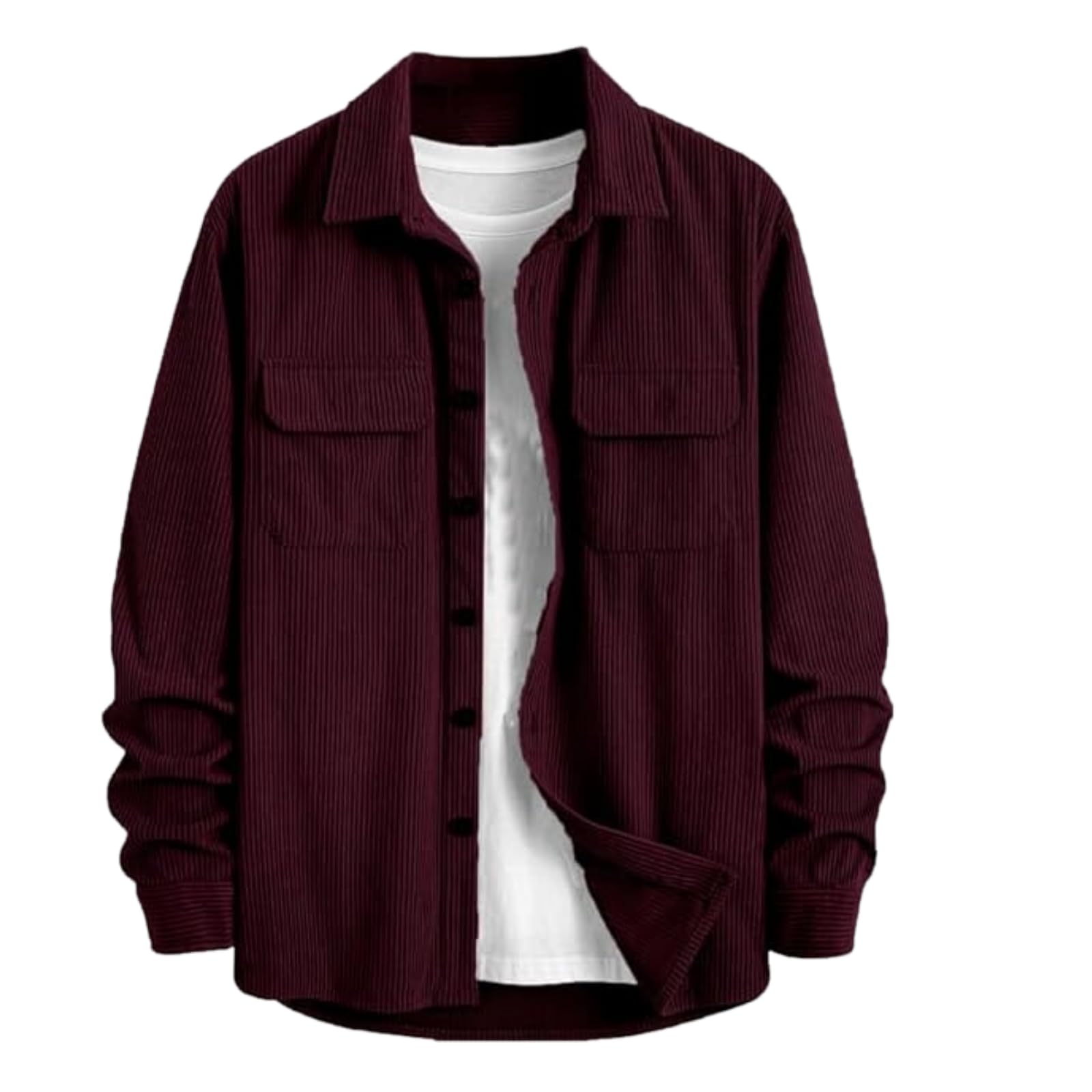 Men's Full Sleeve Corduroy Striped Casual Jacket, Ideal for Everyday Stylish Outfits