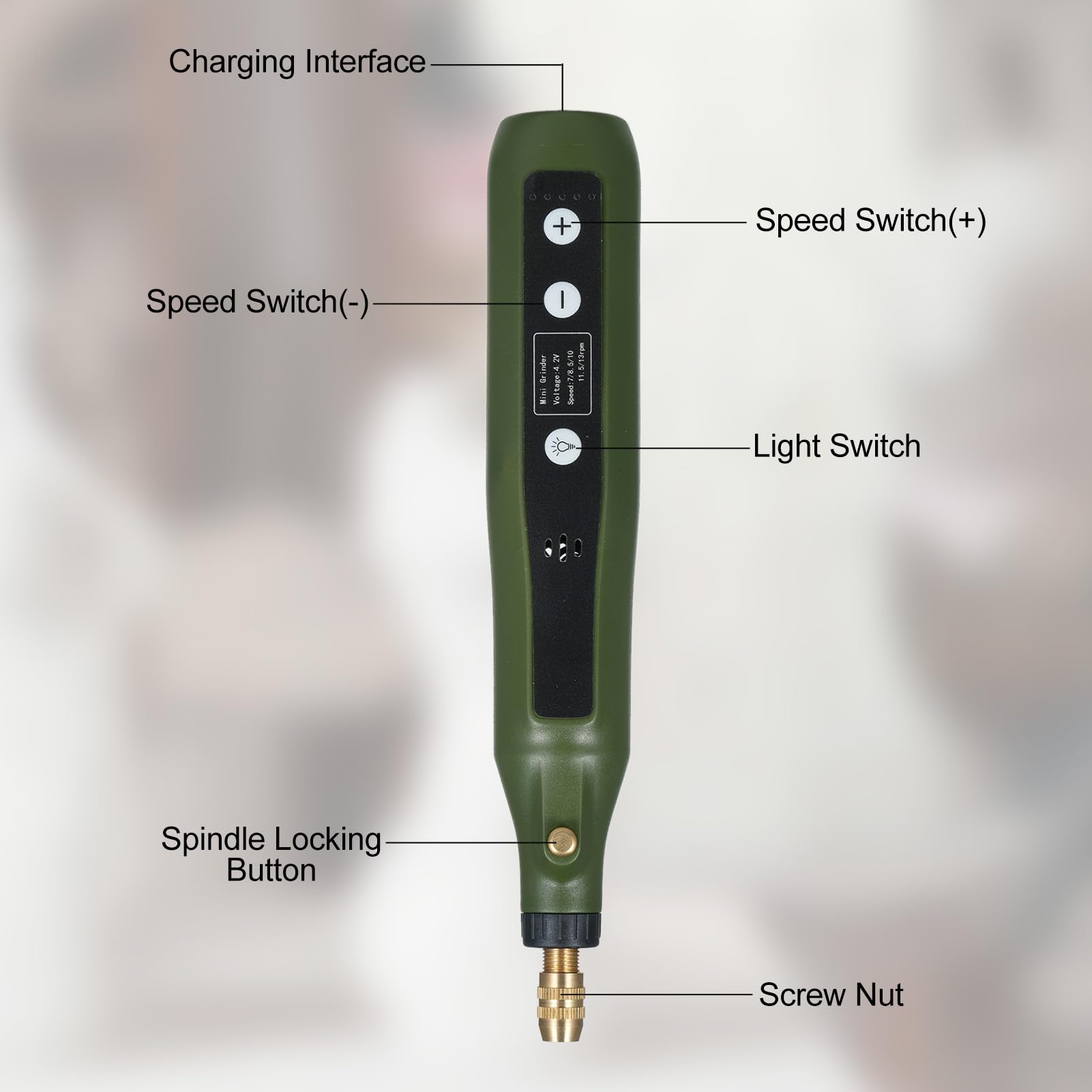Lybunair Mini Rotary Tool Kit, 5 Speed Multi Purpose Design, 4.2V Power with 72 Accessories, Ideal for Engraving, Sanding, Grinding, Polishing, and DIY Crafts (72Pcs)