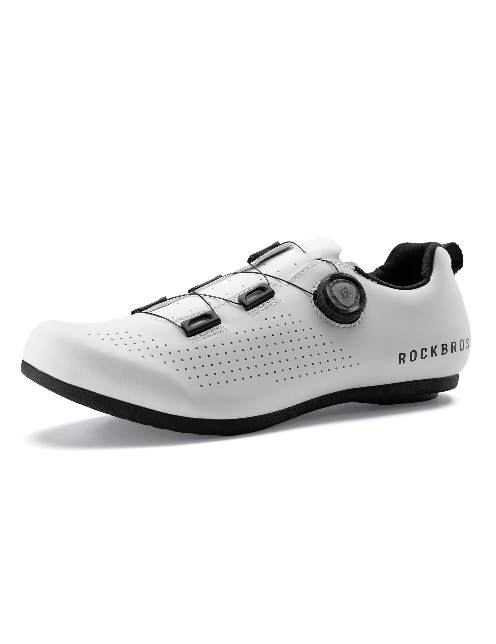 ROCKBROS Fahrradschuhe Herren Damen Rennrad & MTB, Atmungsaktive Radschuhe mit Drehverschluss, rutschfeste Gummisohle, Unisex Mountainbike & Indoor Cycling Schuhe, Weiß 39–46