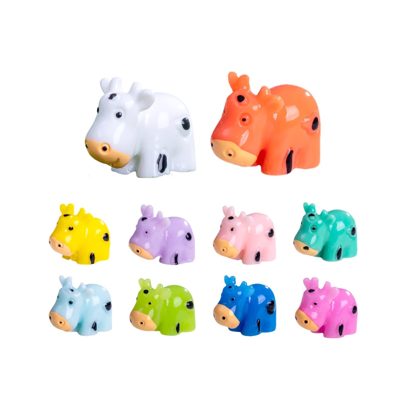50 Stück Mini-Kuhfiguren Aus Harz – Süße Tier-Ornamente Für DIY, Deko Oder Puppenhaus