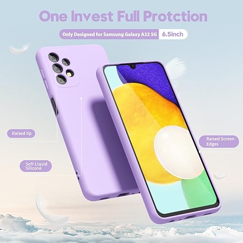Miniatura 3 de oakxco Funda para teléfono Samsung Galaxy A32 5G, silicona líquida, bonita funda delgada y delgada de goma suave TPU lisa de gel para mujeres y