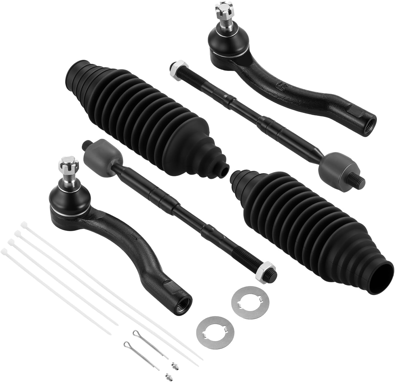 6-PC Tie Rod Ends Kits Compatible with Toyota Corolla 2003-2008,2xOuter ES80431 ES80432,2xInner EV470,2xdust cover