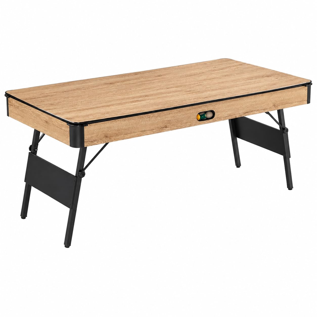Massivholz Billardtisch, 3-teiliger Billard & Billiardtisch, Multifunktionstisch für Wohnzimmer & Partykeller, mit Esstisch Funktion, Schrägbein, zusammenklappbar (#3953)