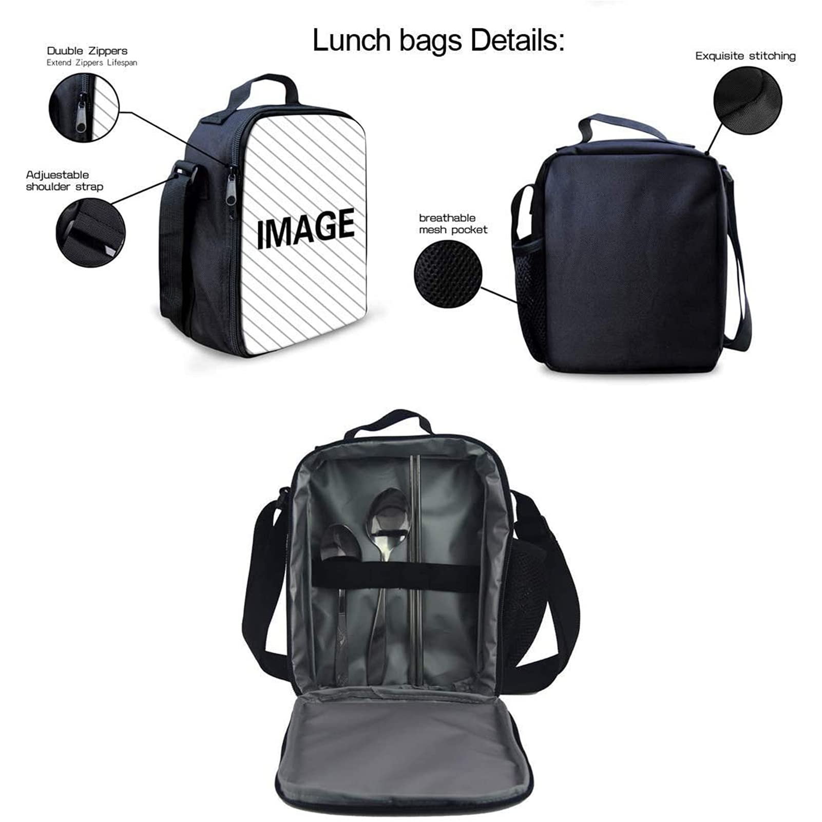Binienty Bolsa de hombro 3 en 1 para niños y niñas, mochila + bolsa de almuerzo + estuche para lápices, Baloncesto de fuego, Talla única, moderno