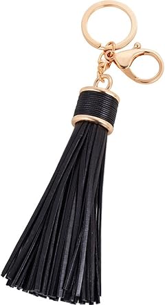 Women Leather Tassels Keychain Car Circle Key Rings Gift Bag Hanging Buckle