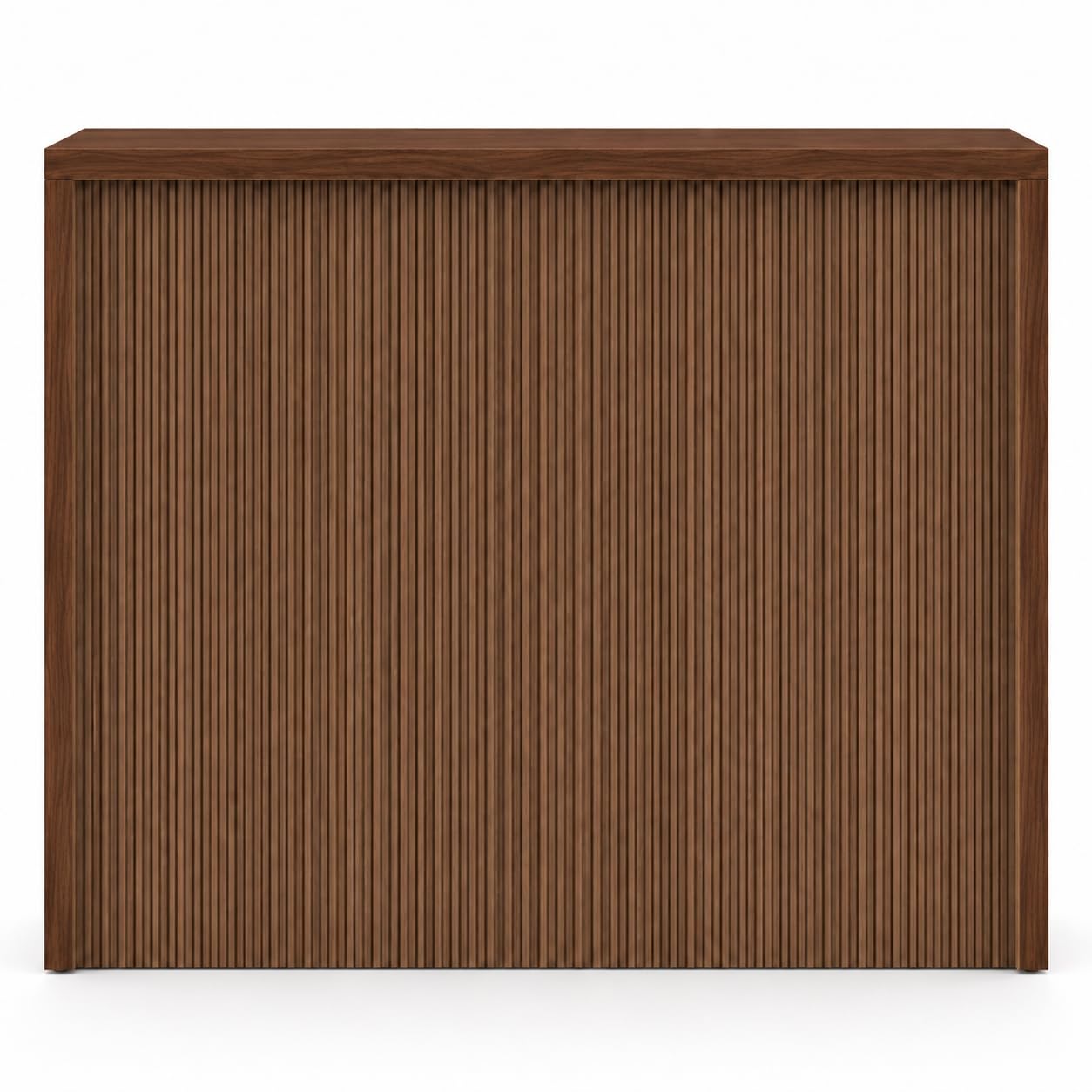 Mesa Mostrador de Recepción Compact Milos 100cm Nogal Efecto Listones