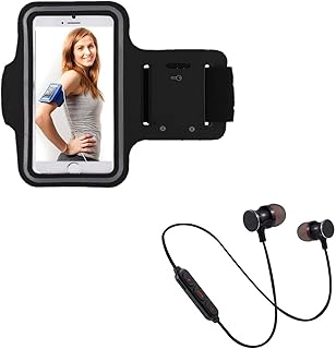 Sports Kit for Huawei Mate 20 Smartphone (Bluetooth Headphones + Cuffs) Running T7 (Black)