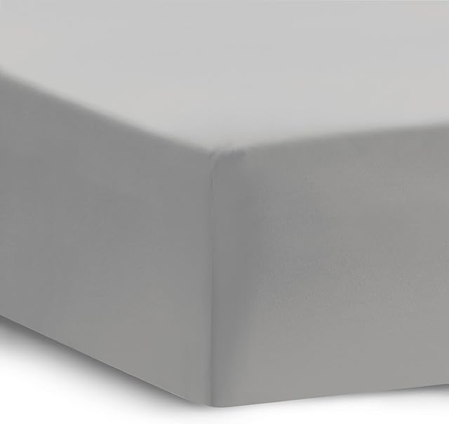 Bedsure Super King Fitted Sheet - Grey 40cm Extra deep Fitted Sheet Superking size, 180x200cm