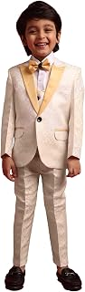 Chic Chums Boys Tuxedo Suit Set with Blazer, Shirt, Waistcoat & Pant - Formal for Kids - Wedding & Occasion Outfit - Slim ... Price In India