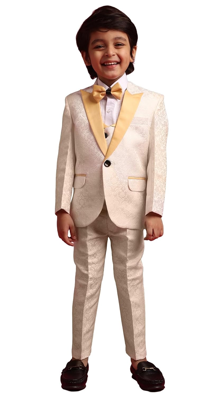 Chic Chums Boys Tuxedo Suit Set with Blazer, Shirt, Waistcoat & Pant - Formal for Kids - Wedding & Occasion Outfit - Slim ... - Review, Price and Buying Guide
