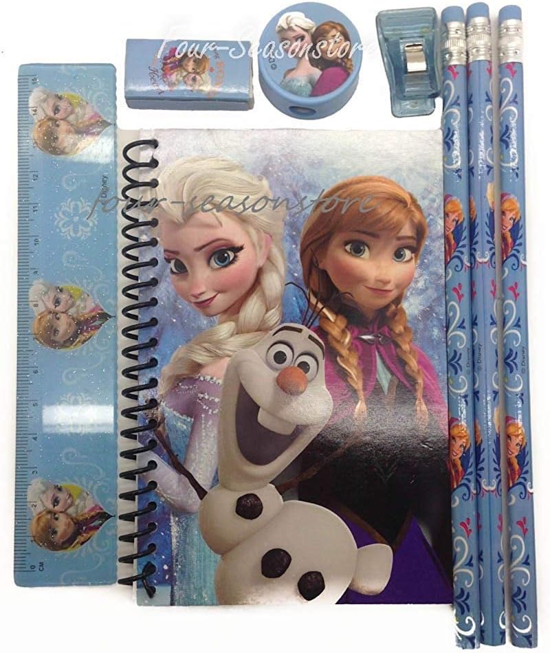 Disney Frozen Queen Elsa and Princess Anna Stationary Kit with Drawstring- Baby Blue