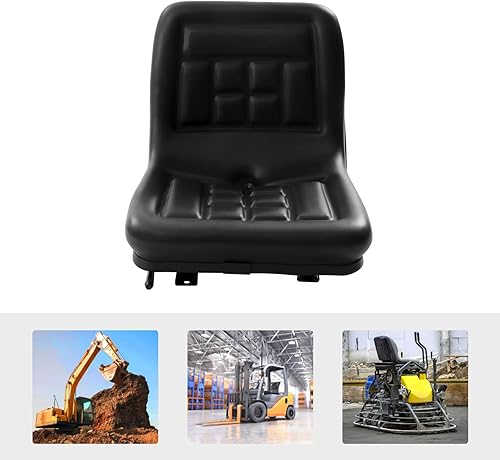 Miniatura 2 de Asiento universal ajustable para carretilla elevadora, reemplazo de asiento de suspensión completa con cinturón de seguridad para asiento mecánico