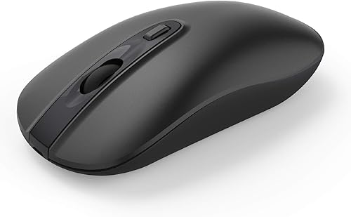 Cimetech - Mouse inalámbrico recargable de 24GHz mouse óptico inalámbrico para computadora portátil silencioso delgado con nano receptor USB Paquete