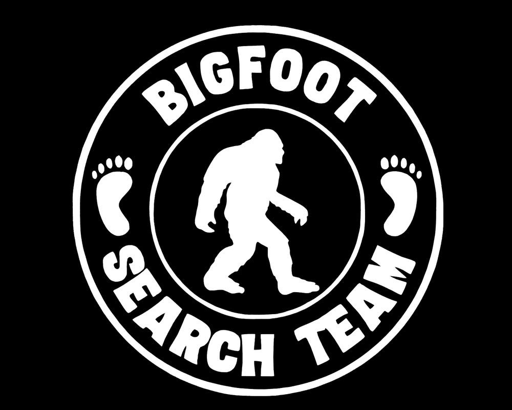 Bigfoot Search Team Funny Decal Vinyl Sticker|Cars Trucks Vans Walls Laptop| White|5.5 x 5.5 in|DUC512