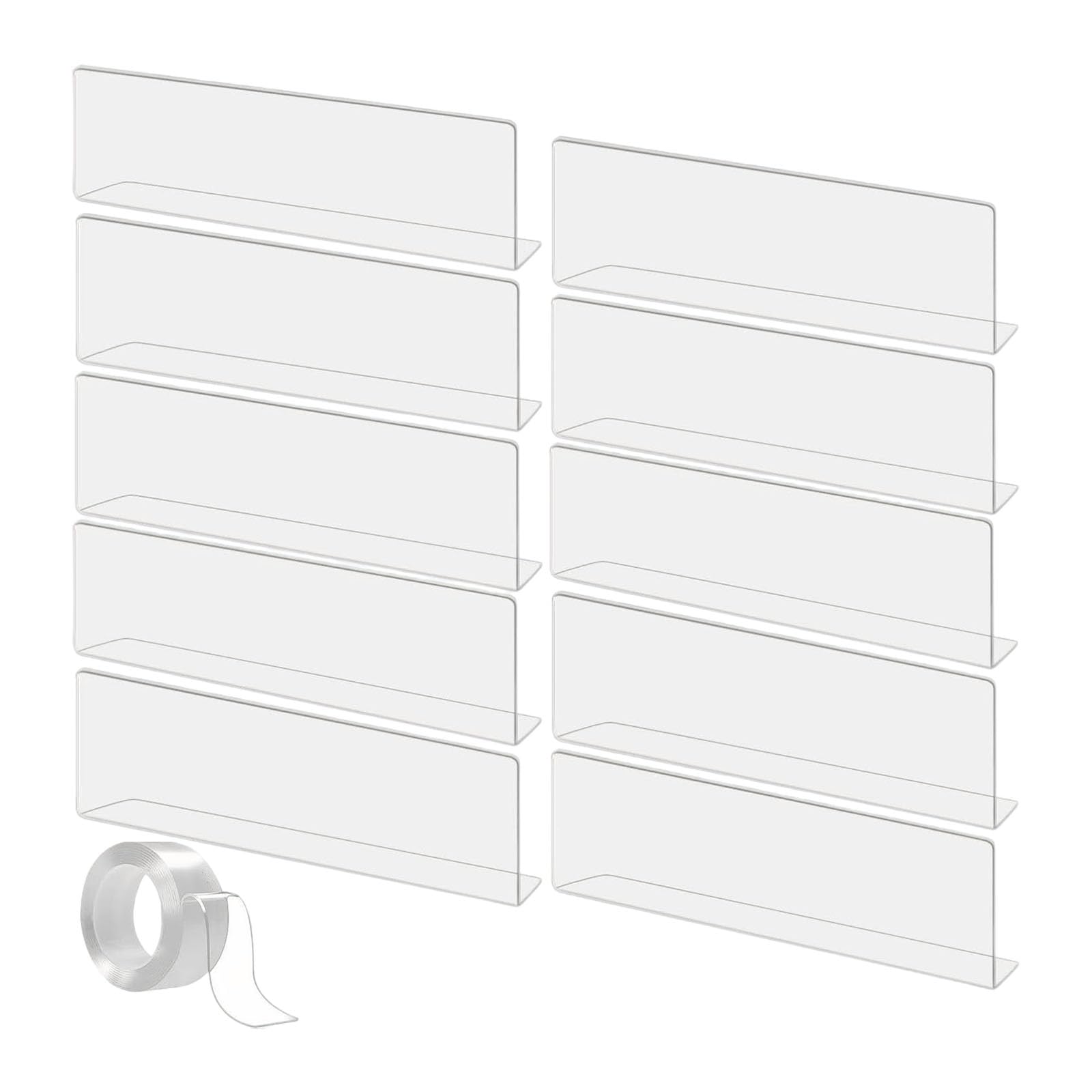 APGLSXY 10Pcs Upgrades Clear Shelf Partitions Practical Barriers for Easy Organization & Enhances Visible Barriers