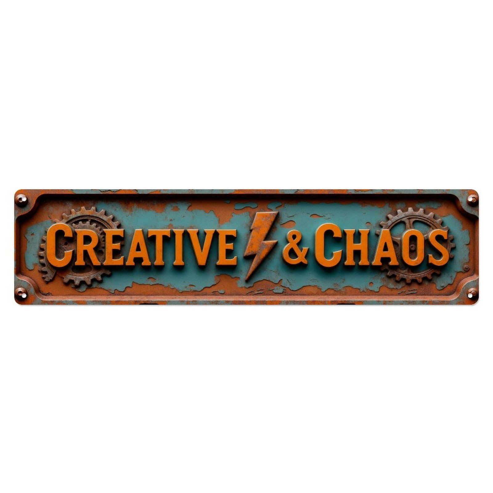 Creative And Chaos Steampunk Design Metal Tin Sign Plaque