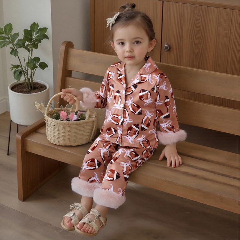 Multitrust Baby Girls Silk Pajamas Set Daisy Floral Girl Button Down Long Sleeve Shirts and Pants Infant Satin Pj Lounge Set - Image 2