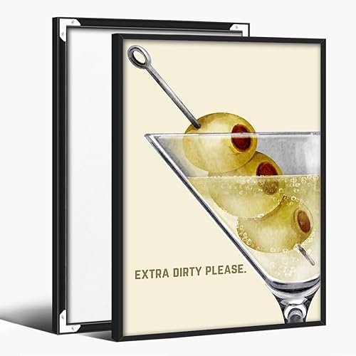 Miniatura 23 de Arte de Pared Vintage Extra Dirty Please Martini Cóctel Arte de Pared Carrito de Bar Arte de Pared Cóctel Martini Trendy Póster Estético Pósteres