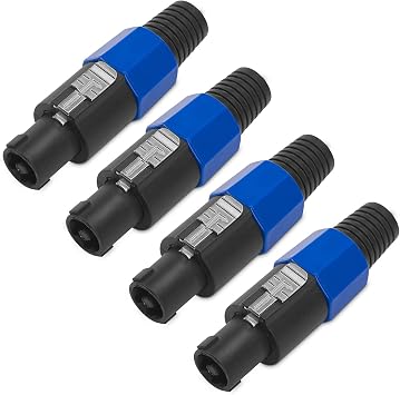 4 Pack Professional SpeakON Speaker Adapter Connectors - Audio Speaker Plug Twist Lock 4 Pole Compatible with Neutrik SpeakON NA4LJ, NA4LJX, NL4MP, NL4MPR, NL4FC, NL4FX Type3