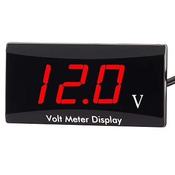 [Upgraded Version] Kinstecks Motorcycle Voltmeter DC 12V Digital Voltmeter Gauge LED Display Voltage Meter for Motorcycle Car Battery Voltage Monitor-Red