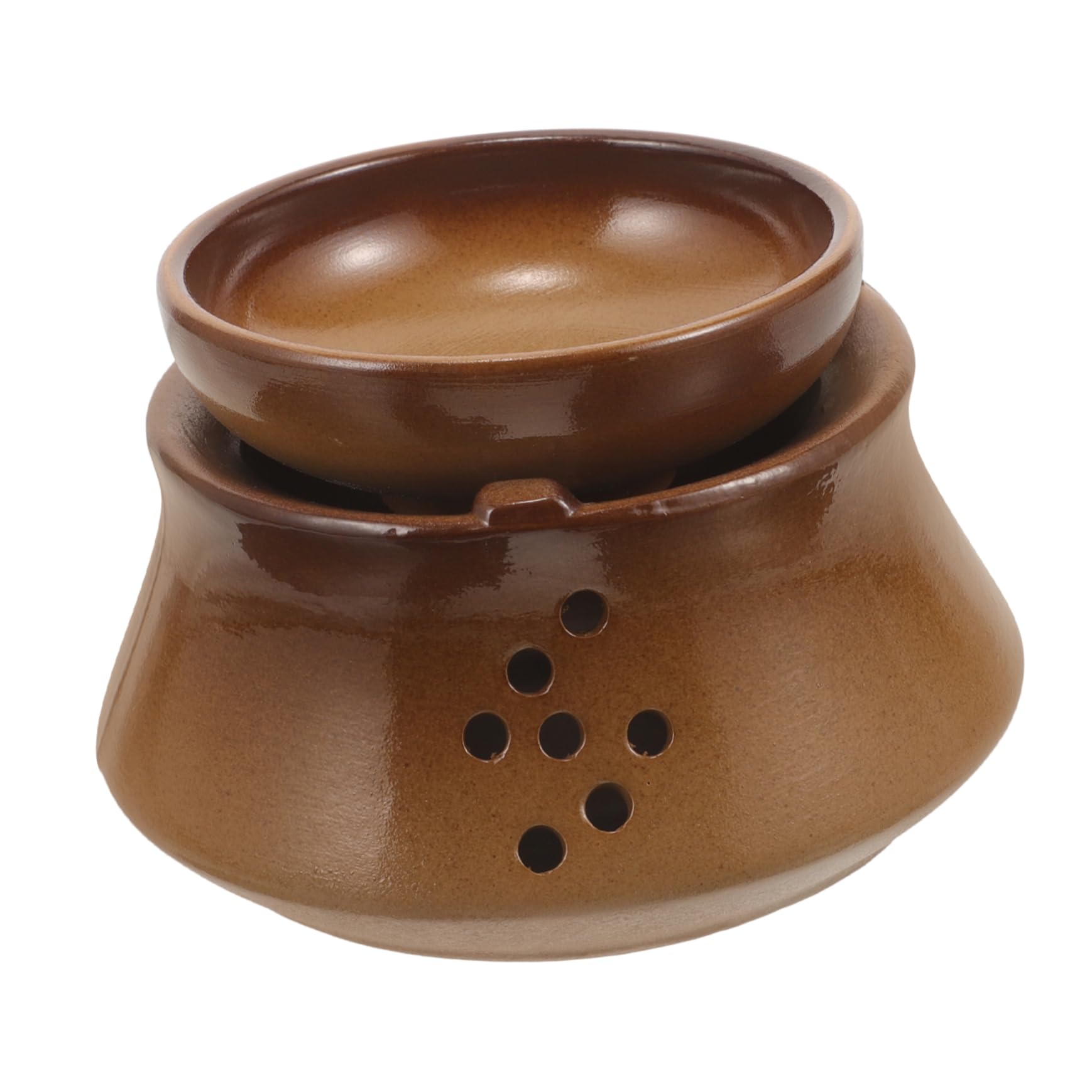 MAGICLULU Japanese Ceramic Tea Warmer with Cup Elegant Tea Heating Stove Burner Base Lightweight Portable