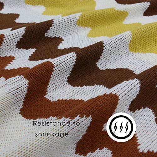 Fy Fiber House Luxury Knitted Throw Blanket For Couch With Decorative Wave Multi Color,51 By 67-Inch #TOP2