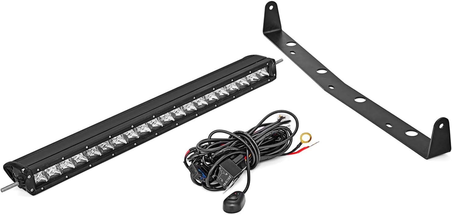 WeiSen 22" LED Bumper Light Bar ＆ Front Hidden Bumper Mounting Bracket Wiring Harness Compatible with Chevrolet Silverado 1500 2007-2013, Fit Silverado 2500 HD 2007-2010