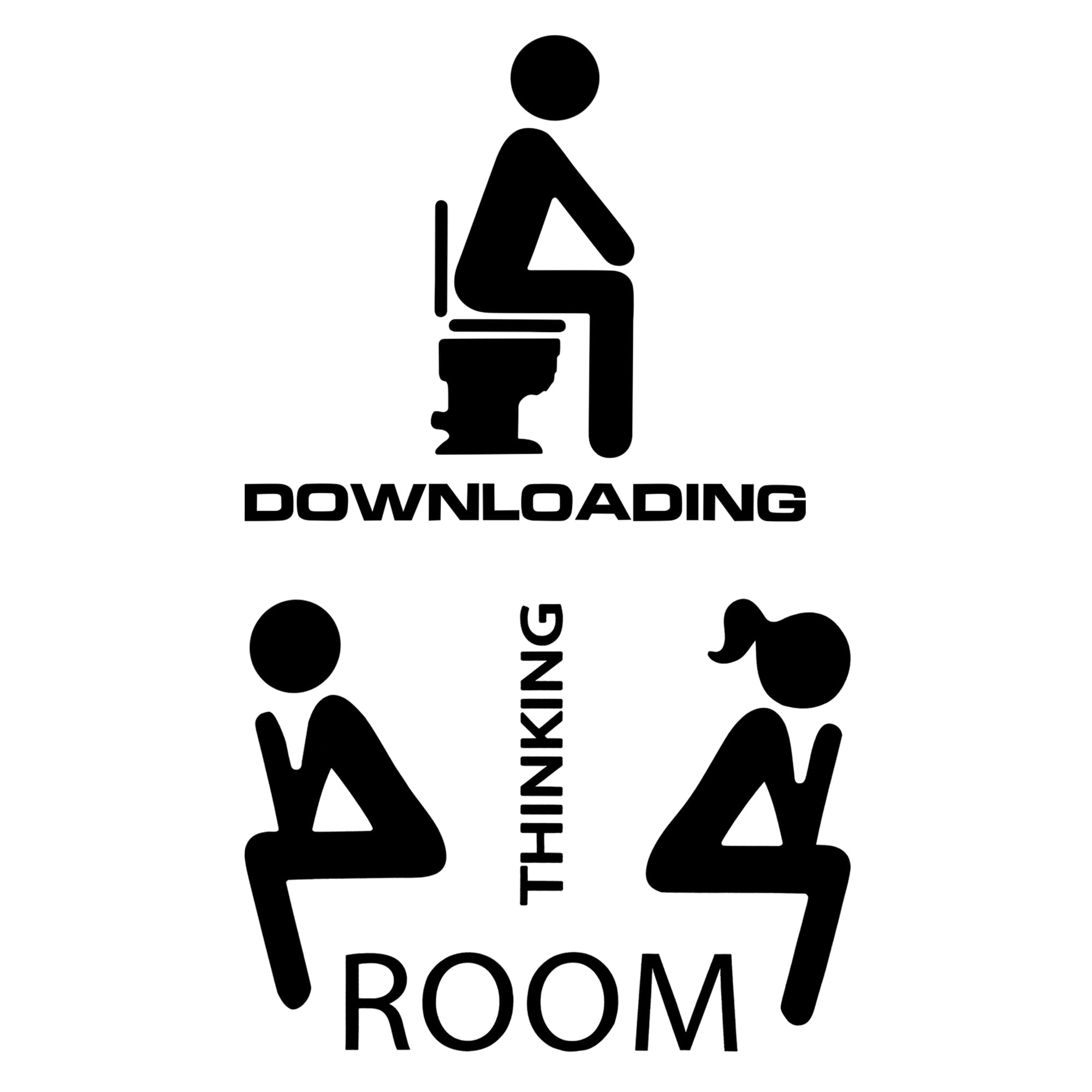 Funny Bathroom Door Sign – 'Thinking Room' Humorous Restroom Toilet Door Decor