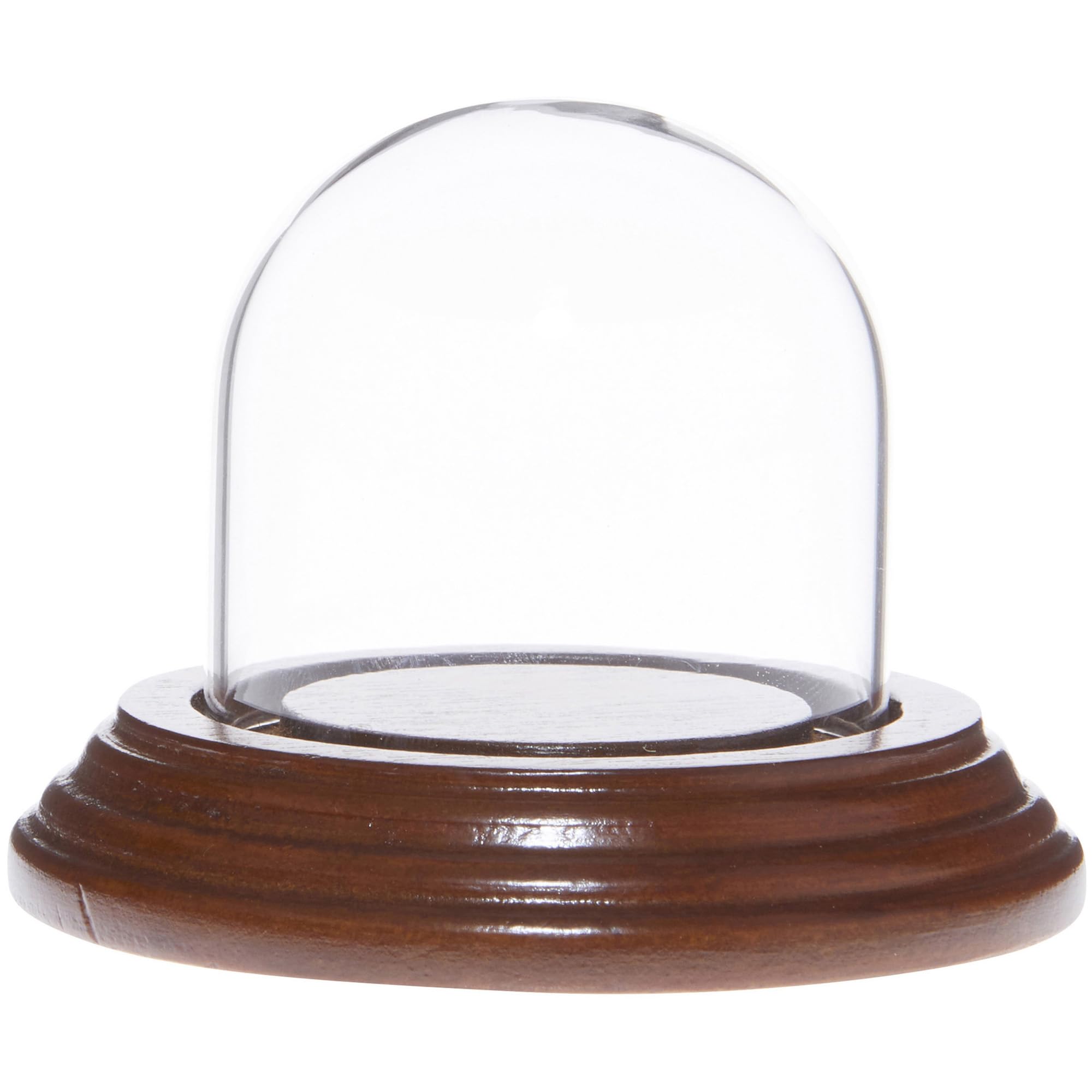 Cloche en verre miniature 2x2 cm dôme exposition avec socle en bois