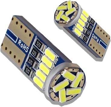 Pack Of 2 Car T10 Interior Light Bulb. Led Replacement Bulbs For Car License Plate Dome Map Reading Courtesy Side Marker Lights,T10 W5w 4014 License Plate Lights White