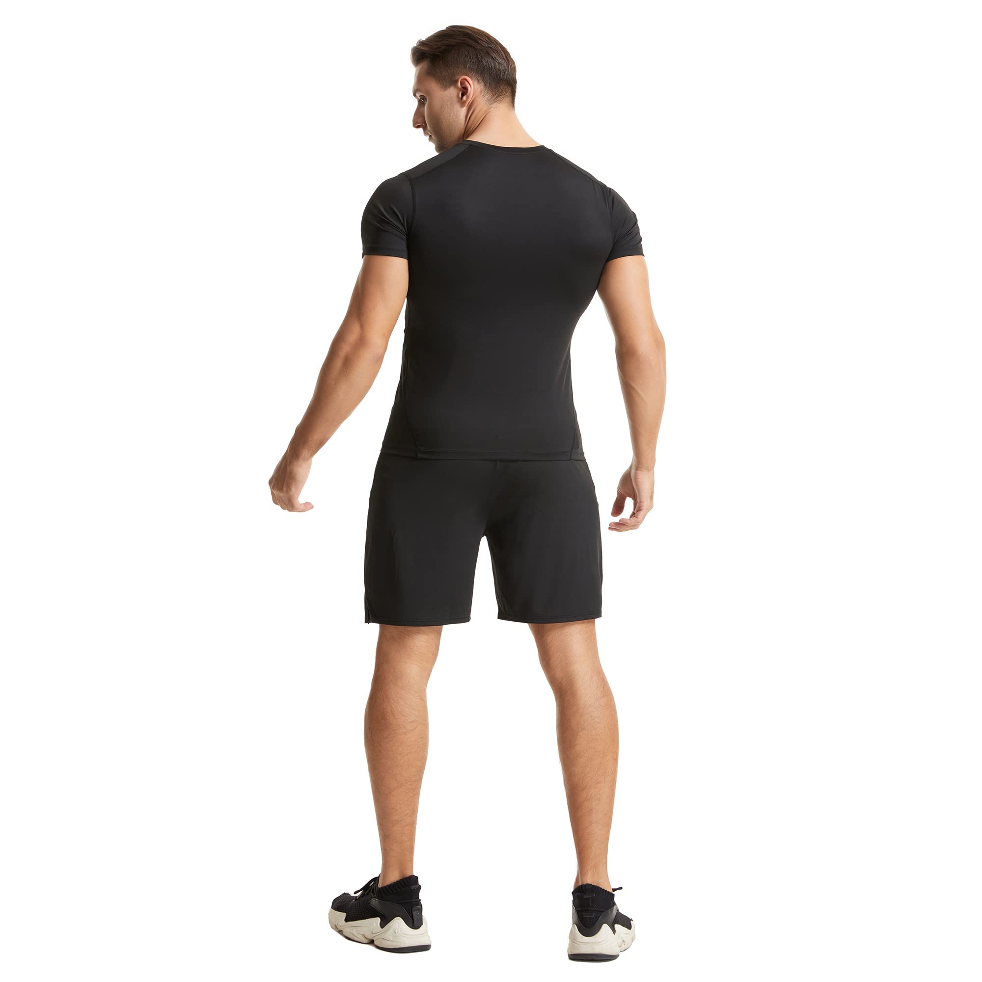 Ropa de entrenamiento físico para hombre, pantalones de compresión para correr, camisa de manga corta/larga, conjunto de chaqueta superior, 5 uds