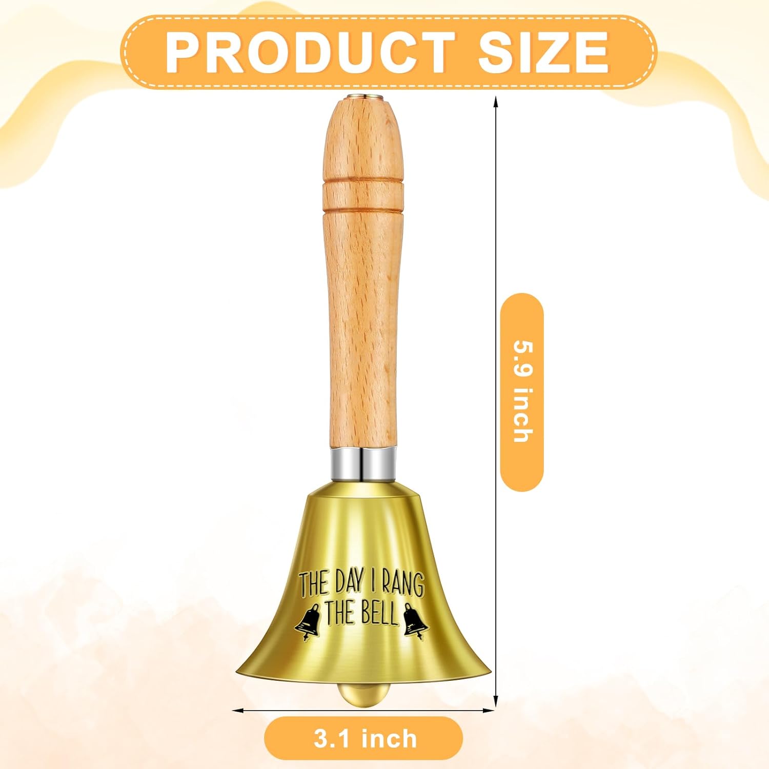 Chunful Cancer Bell Ringing Gift The Day I Rang The Bell Ornament End of Chemo Last Day of Chemo Treatment Gift Chemotherapy Radiotherapy Cancer Survivor Recovery Ornament - Image 2