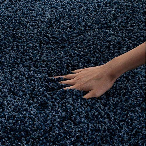 Image of Shaggy Super Soft Carpet for Home & Living Room Size - 6 X 8 Ft (Navy Blue)